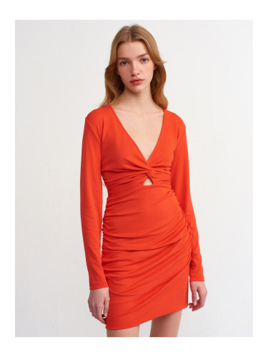 Dilvin 90300 Драпирана рокля-червена