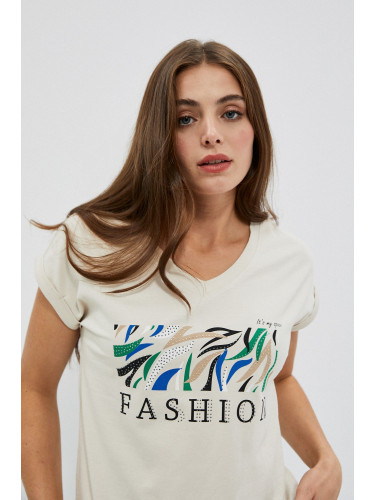 Marisse Women's T-Shirt L-Ts-4004 L.Beige