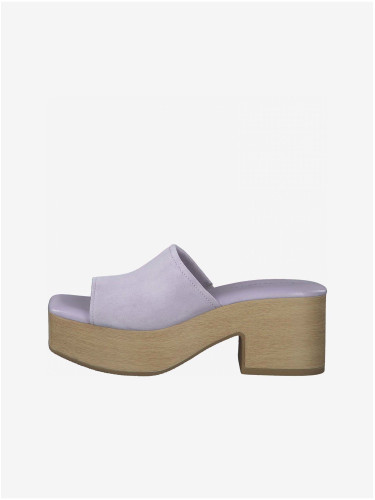 Light purple suede slippers with heels Tamaris