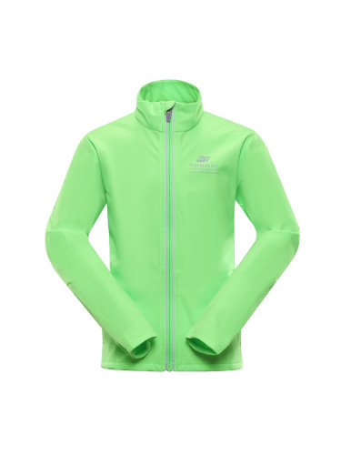 Kids softshell jacket with membrane ALPINE PRO MULTO neon green gecko