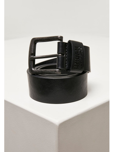 Black belt made of recycled imitation leather