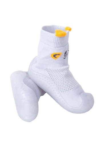Детски чорапи Yoclub YC_Boys'_Anti-skid_Socks_With_Rubber_Sole_OBO-0172C-2800_Grey