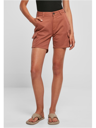 Women's Terracotta Cargo Shorts with High Waist