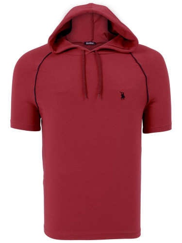 T8570 DEWBERRY HOODIE MEN'S T-SHIRT-PLAIN BURGUNDY