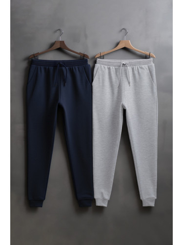 Trendyol Navy Blue Regular/Normal Cut Elastic Leg 2-Pack Sweatpants