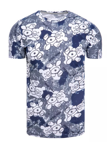 T-shirt męski z nadrukiem szary Dstreet