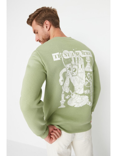 Trendyol Green Regular/Normal Cut Mystic Printed Sweatshirt