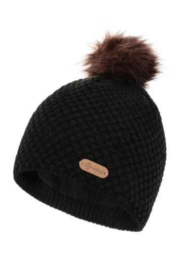 Women's fashion beanie with pompom KILPI ALPINA-W black