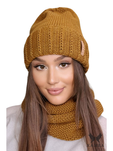 Дамски комплект. Kamea Kamea_Set_Hat&Chimney_K.22.252.48_Mustard