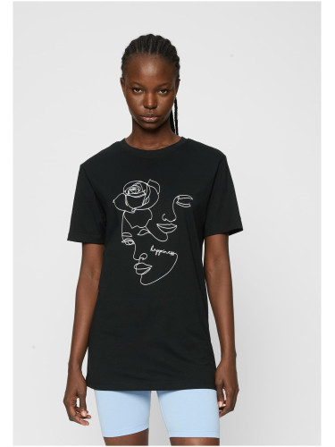 Women's black T-shirt One Line Rose