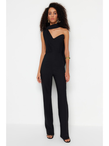 Trendyol Black Lined Woven Jumpsuit