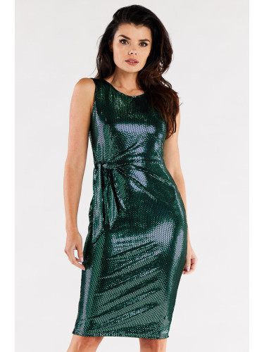 Awama Woman's Dress A560 Green/Dots
