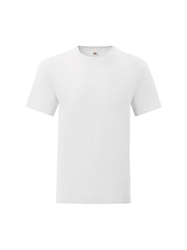 White men's Iconic combed cotton t-shirt with Fruit of the Loom sleeve