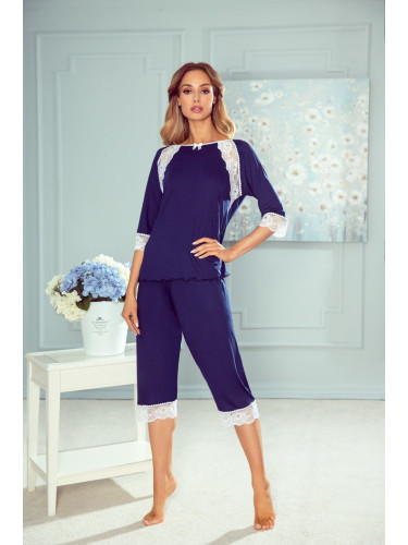 Eldar Woman's Pyjamas Tina Navy Blue/White