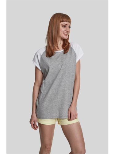 Women's contrasting raglan t-shirt gray/white