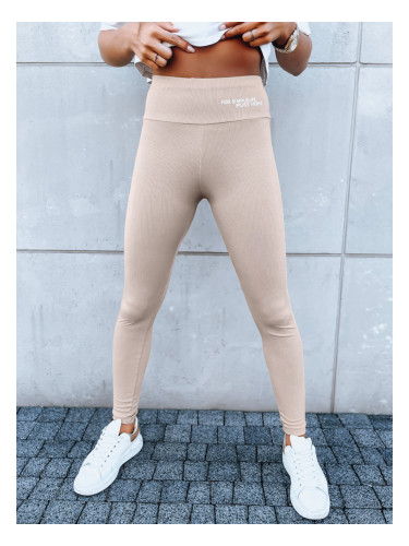 Legginsy damskie sportowe SIMPLE LIFE kamelowe Dstreet