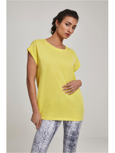Women's T-shirt with extended shoulder bright yellow