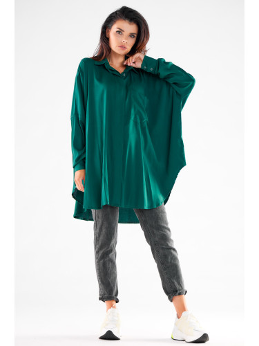Awama Woman's Shirt A528 Bottle Green