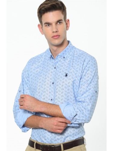 Риза с шарка в цвят едри боровинки