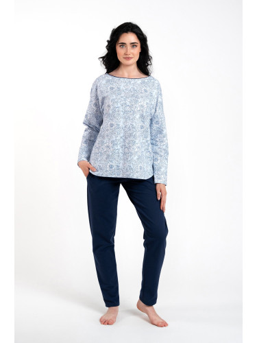 Women's pyjamas Gracjela, long sleeves, long trousers - print blue/navy blue