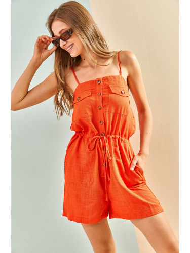 Bianco Lucci Women's Half Pops Shorts Overalls