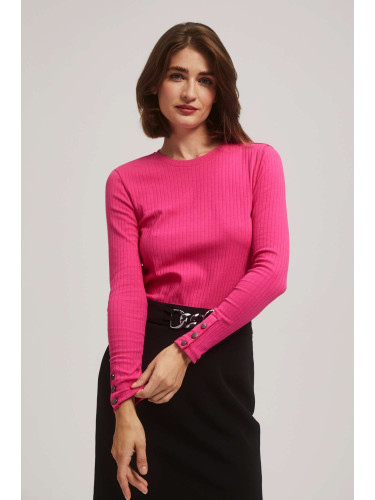 Marisse Ribbed Fuchsia Blouse