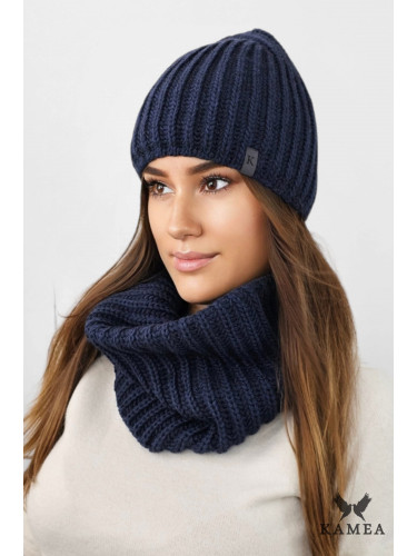 Kamea Woman's Hat&Scarf K.23.221.12 Navy Blue