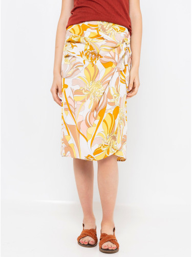 Yellow-cream patterned skirt CAMAIEU - Ladies