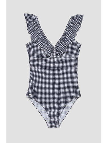 Дамски едноделен бански с волани