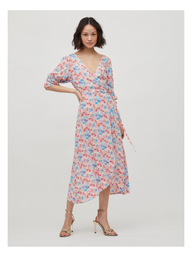 Светло розова флорална рокля VILA Elegance - Жени