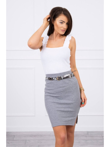 Skirt with ribbed grey pattern