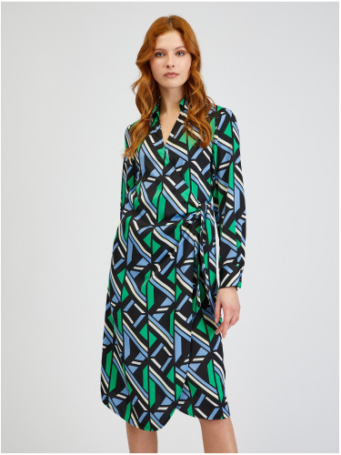 Orsay Green-Black Women's Patterned Wrap Dress - Women's