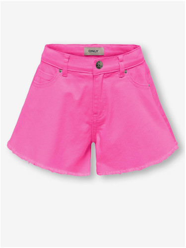 Dark pink girly denim shorts ONLY Chiara - Girls