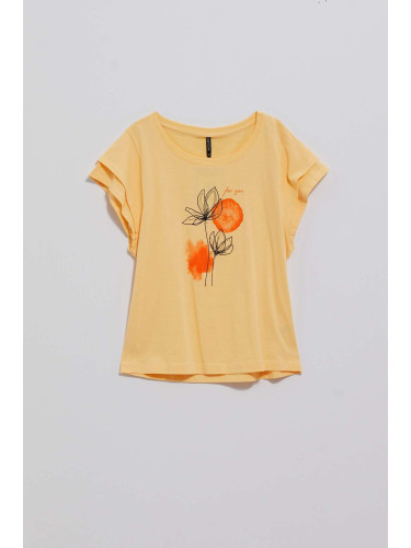 WOMEN'S T-SHIRT L-TS-4077 VANILLA