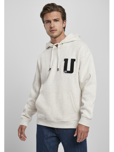 Oversized Frottee Patch Hoody light gray