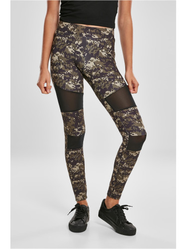 Women's Camo Tech Mesh Leggings Made of Wood Digital Camouflage
