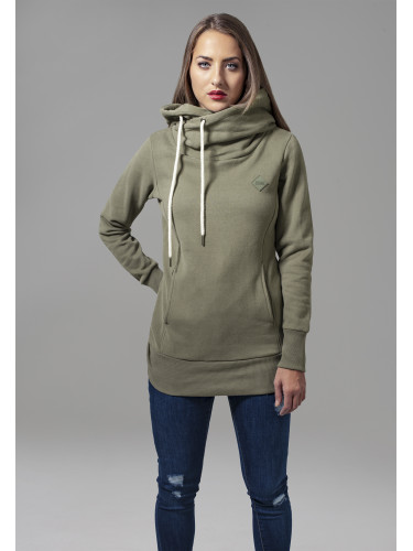 Women's long olive logo with hood