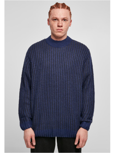 Oversized two-tone sweater navy navy