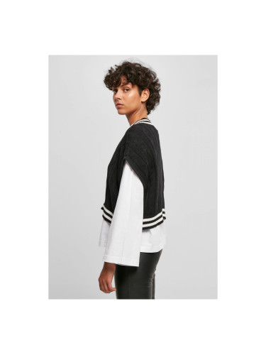 Women's cropped knit College Slipover black