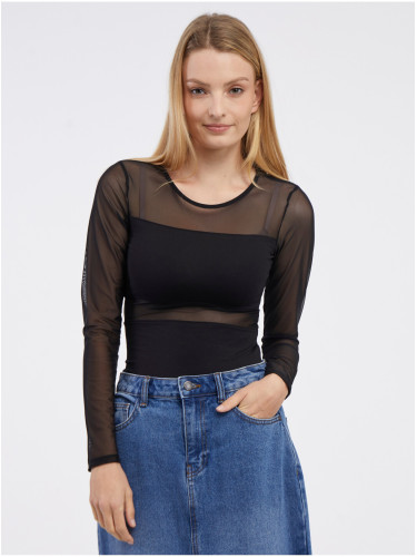 Черна блуза с дълги ръкави