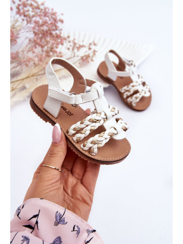 Boto Детски сандали с велкро ивици бели Sammy