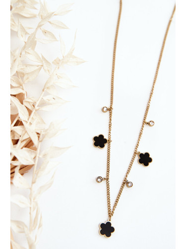 Колие Glam Chic с черни цветя