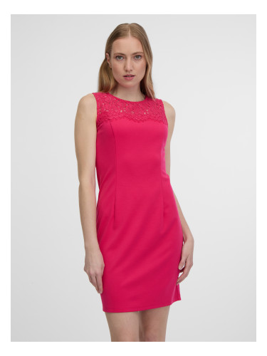 Orsay Dark Pink Women's Sheath Dress with Lace - Women's