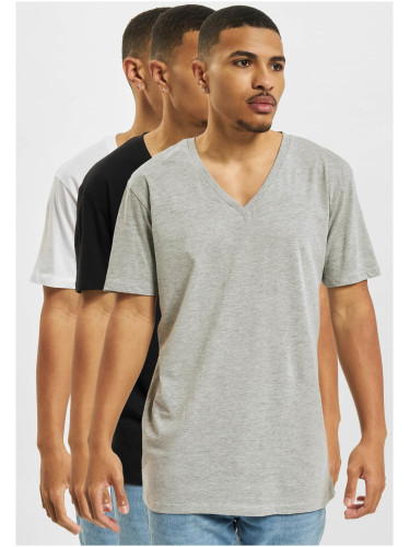 Men's basic T-shirt 3-pack black/white/grey melange