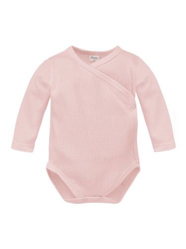 Pinokio Kids's Lovely Day Wrapped Bodysuit LS Pink Stripe