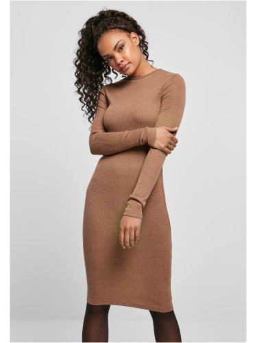 Women's ribbed dress URBAN CLASSICS - brown