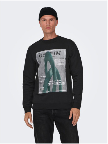 Black Mens Sweatshirt ONLY & SONS Todd - Men