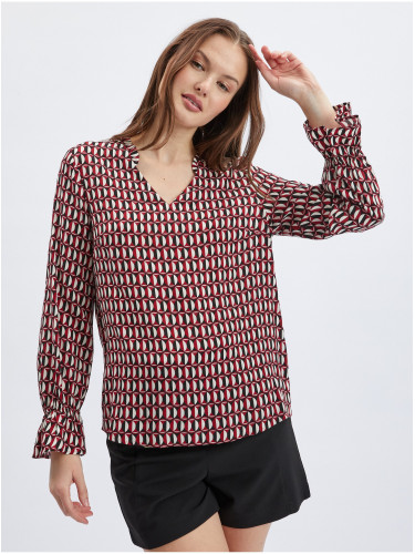 Orsay White-Red Women's Patterned Blouse - Women's