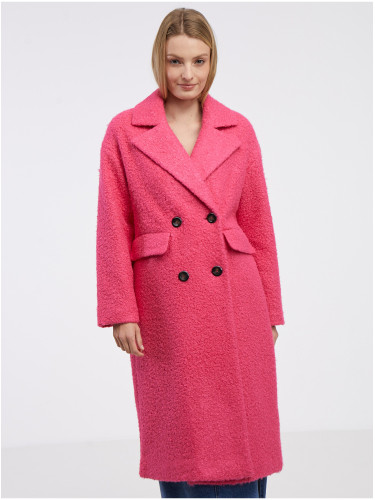Dark pink women's coat ONLY Valeria - Women