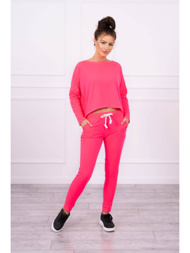 Set with oversized blouse pink neon